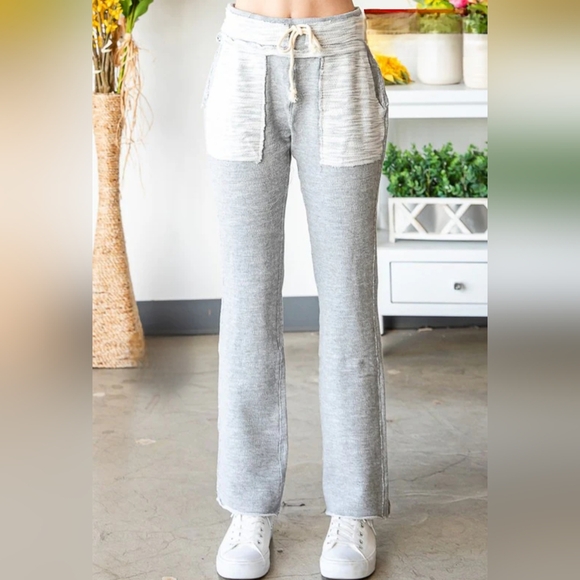 OLI AND HALI GREY STRAIGHT LEG JOGGERS VERY COZY - Picture 1 of 5